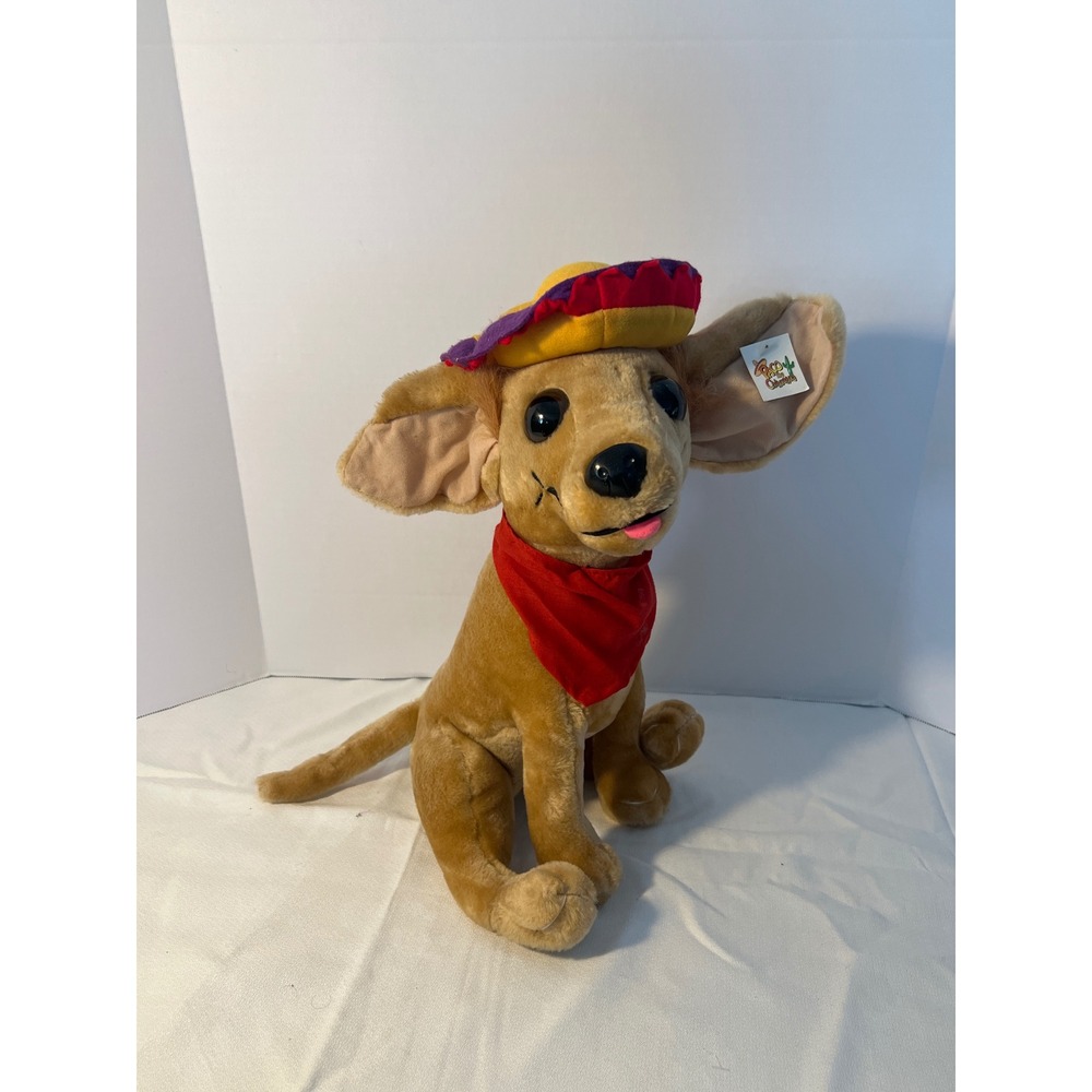 NANCO Taco the Chihuahua Plush Stuffed Animal Dog Fiesta Hat Red Bandana 1998